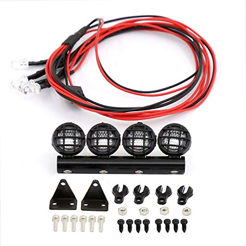 Sarngk RC Car LED Dachleuchte Lichtleiste für 1/18 1/24 RC Truck Car Upgrade Teile ZubehöR, 4 LED von Sarngk