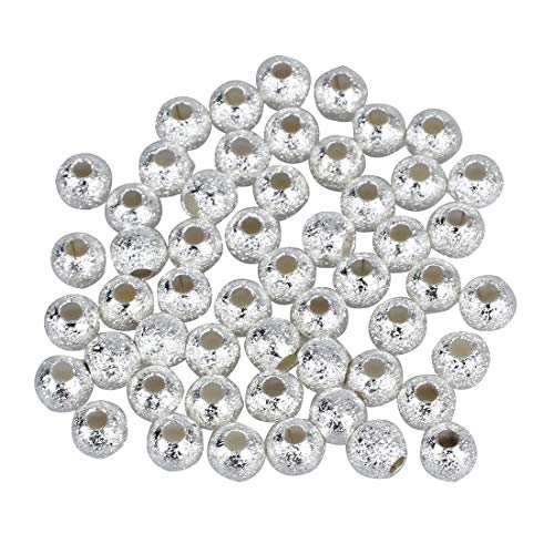 Sarpoer 50 * 4mm versilberte runde Sternenstaub Perlen von Sarpoer
