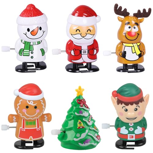 6 Stück Weihnachts-Aufziehspielzeug für Kinder&Erwachsene Wind Up Toy Clockwork Toy Kinder Aufziehspielzeug Wind Up Rentier (Weihnachtsmann, Weihnachtsbaum, Schneemann, Rentier, Lebkuchenmann, Elfe) 6 Stück Weihnachts-Aufziehspielzeug für Kinder&Erwachsene Wind Up Toy Clockwork Toy Kinder Aufziehspielzeug Wind Up Rentier (Weihnachtsmann, Weihnachtsbaum, Schneemann, Rentier, Lebkuchenmann, Elfe) von Sasibiyb