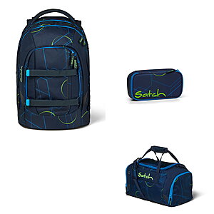 Satch Pack Blue Tech 3tlg Schulrucksack-Set von Satch