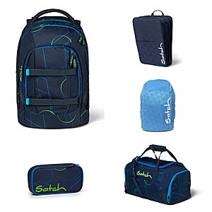 Satch Pack Blue Tech 5tlg Schulrucksack-Set von Satch