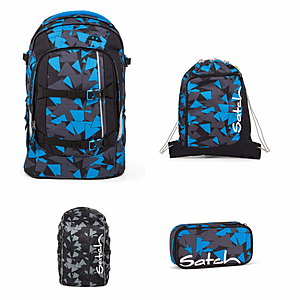 Satch Pack Blue Triangle Schulrucksack Set 4tlg von Satch