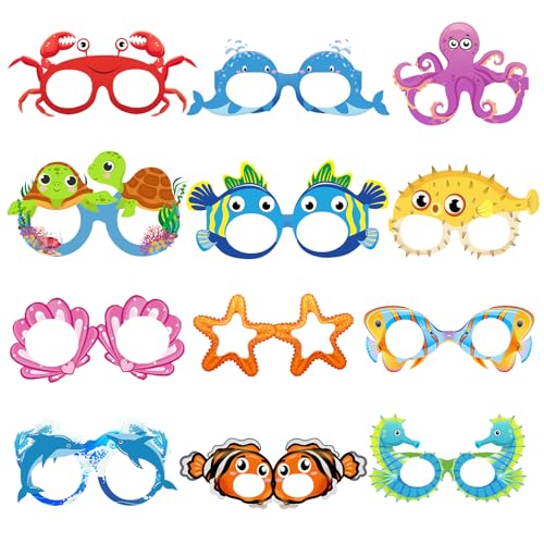 12 Stück Hawaiian Papierbrille, Lustige Meereslebewesen Papier Sonnenbrillen, Elegante Brillen für tropische Party Dekorationen, Hawaiianische Party Dekorationsprops Brillen für Erwachsene und Kinder 12 Stück Hawaiian Papierbrille, Lustige Meereslebewesen Papier Sonnenbrillen, Elegante Brillen für tropische Party Dekorationen, Hawaiianische Party Dekorationsprops Brillen für Erwachsene und Kinder von Satiskid