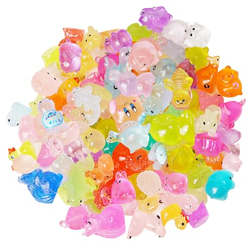 150 Stück Mini Leuchtende Harz Tiere, Miniatur Figuren Bunte Kleine Tierfiguren Winzige Harz Tiere für DIY Micro Landschaft Bonsai Fischbecken Aquarien Heimdekorationen von Satiskid