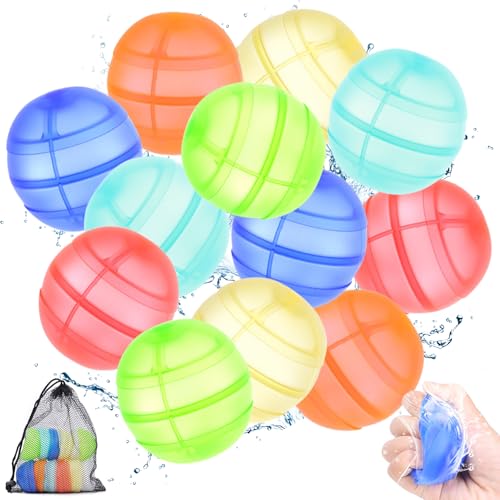 Satiskid 12 Stück Wasserbomben Wiederverwendbar, Schnellbefüllbare Silikon Wasserbälle, Selbstverschließende Nicht Magnetische Wasserbälle für Swimmingpool, Strand und Gartenaktivitäten im Freien Satiskid 12 Stück Wasserbomben Wiederverwendbar, Schnellbefüllbare Silikon Wasserbälle, Selbstverschließende Nicht Magnetische Wasserbälle für Swimmingpool, Strand und Gartenaktivitäten im Freien von Satiskid