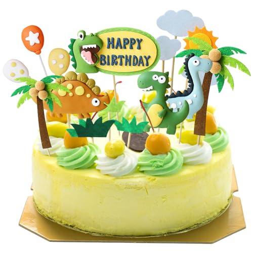 Satiskid 16 Stück Dinosaurier Tortendeko, Dinosaurier Kuchendeko, Dino Geburtstag Kuchen Deko Tortendeko Geburtstag Dinosaurier Kuchendekoration Cake Toppers für Kinder Junge Mädchen von Satiskid