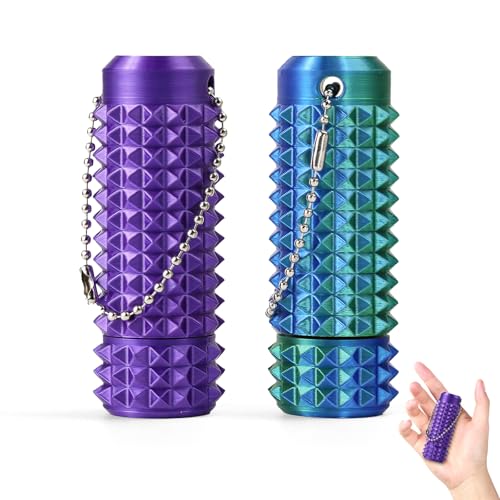 Satiskid 2 Stück Little Ouchies Pain Fidget Toy, 360 ° Rotation sensorische Spielzeug für Stressabbau und Fokus, Spiky Grippie Stim Schlüsselanhänger, Neuheit Geschenke für Freunde (Lila) von Satiskid