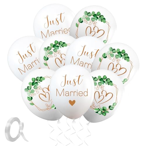 Satiskid 30 Stück Luftballons Hochzeit, 12 Zoll Luftballons Hochzeit Deko, Herzen um Eukalyptus Hochzeitsballons, Weiß Helium Ballons für Heiratsantrag,Verlobung, Hochzeit Dekoration (Just Married) Satiskid 30 Stück Luftballons Hochzeit, 12 Zoll Luftballons Hochzeit Deko, Herzen um Eukalyptus Hochzeitsballons, Weiß Helium Ballons für Heiratsantrag,Verlobung, Hochzeit Dekoration (Just Married) von Satiskid