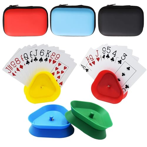 Satiskid 4 Stück Kartenhalter Kinder mit 3 Stück Wasserfeste Spielkarten Box, Wiederverwendbar Dreieckiger Spielkartenhalter und Spielkarten Etui für Senioren Erwachsene und Kinder Satiskid 4 Stück Kartenhalter Kinder mit 3 Stück Wasserfeste Spielkarten Box, Wiederverwendbar Dreieckiger Spielkartenhalter und Spielkarten Etui für Senioren Erwachsene und Kinder von Satiskid