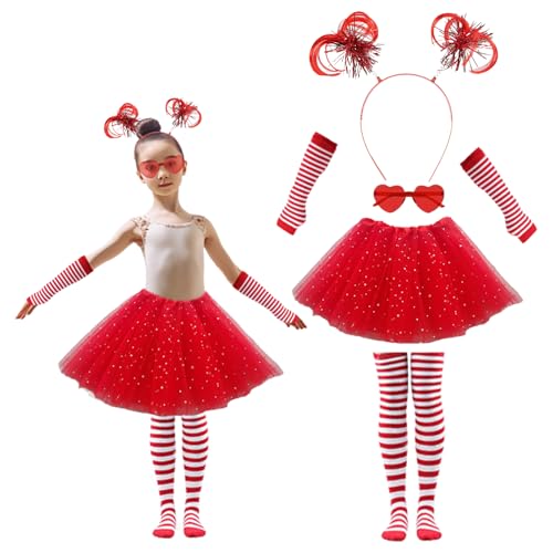 Satiskid 5-teiliges 80er-Jahre-Kostüm-Zubehör-Set für Damen, 1980er-Jahre-Kostüm-Outfit mit Tutu-Rock, herzförmiger Sonnenbrille, Handschuhen, Beinstulpen und Stirnband, Retro-Motto-Party Satiskid 5-teiliges 80er-Jahre-Kostüm-Zubehör-Set für Damen, 1980er-Jahre-Kostüm-Outfit mit Tutu-Rock, herzförmiger Sonnenbrille, Handschuhen, Beinstulpen und Stirnband, Retro-Motto-Party von Satiskid