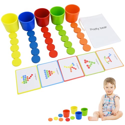 Satiskid Kinder Montessori Spielzeug ab 1 2 3 Jahre Holz Farbe Form Sortierspielzeug Montessori Zähl Lernspielzeug Geschenk für Mädchen Junge Kind 3 Jahre von Satiskid