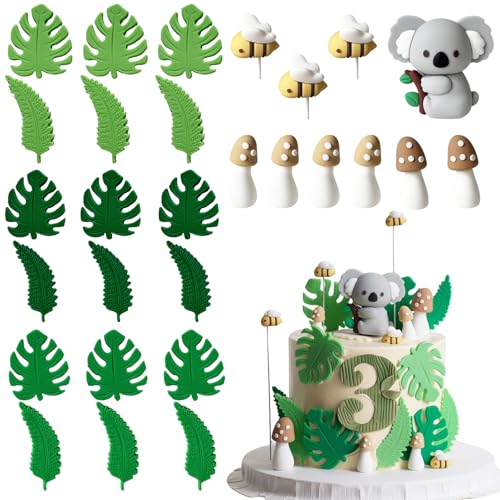 Satiskid Tiere Geburtstag Tortendeko, Dschungel Themed Geburtstag Torten Deko, Tortendeko Tiere Wald, Cake Topper Taufe für Kindergeburtstage Baby Shower Junge Mädchen Kinder (Koala) von Satiskid