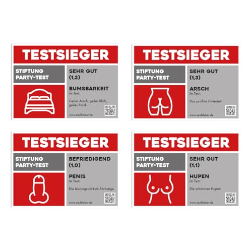Saufkleber Testsieger Set - 80 lustige Party Sticker (7,4 x 10,5 cm) für JGA, Malle, Festivals & mehr - Vinyl, für verschiedene Oberflächen, Cartoon, Fuchs, Tierdruck, Stern, Herz, Blatt, Meer Saufkleber Testsieger Set - 80 lustige Party Sticker (7,4 x 10,5 cm) für JGA, Malle, Festivals & mehr - Vinyl, für verschiedene Oberflächen, Cartoon, Fuchs, Tierdruck, Stern, Herz, Blatt, Meer von Saufkleber