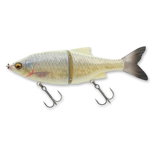 Savage Gear 3D Shine Glide Angelköder, Geisterknochen, realistische Konturen, Farben und Bewegung, langlebige Konstruktion, hochwertige Haken und Ringe, unübertroffene Schwimmbewegung von Savage Gear