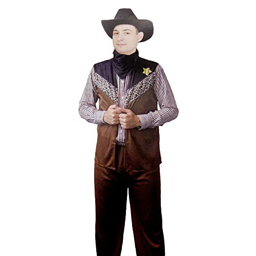 Savahe Cowboy Kostüm Herren/Karneval Fasching Weste Hose Halstuch Verkleidung (L(52/54)) von Savahe