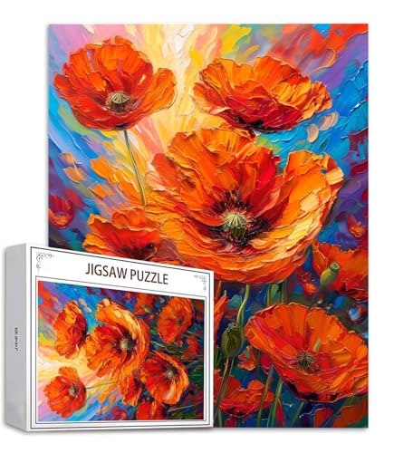 Abstrakt Puzzle 5000 Teile Mohn Puzzle Erwachsene, Holzpuzzle Erwachsene, DIY Groß Puzzelmatten, Premium Quality Klassische Wooden Jigsaw, Holzpuzzle ab 14 Jahren für Jungen, Geschenke Mädche S-549 von Saweefog