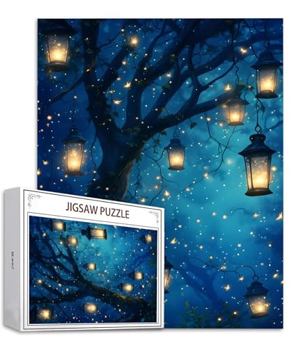Baum Puzzle 500 Teile Lampe Puzzle Erwachsene, Holzpuzzle Erwachsene, DIY Groß Puzzelmatten, Premium Quality Klassische Wooden Jigsaw, Holzpuzzle ab 14 Jahren für Jungen, Geschenke Mädche S-909 von Saweefog