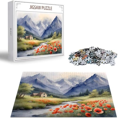 Berg Puzzle 500 Teile Blume Puzzle Erwachsene, Holzpuzzle Erwachsene, DIY Groß Puzzelmatten, Premium Quality Klassische Wooden Jigsaw, Holzpuzzle ab 14 Jahren für Jungen, Geschenke Mädche S-399 Berg Puzzle 500 Teile Blume Puzzle Erwachsene, Holzpuzzle Erwachsene, DIY Groß Puzzelmatten, Premium Quality Klassische Wooden Jigsaw, Holzpuzzle ab 14 Jahren für Jungen, Geschenke Mädche S-399 von Saweefog