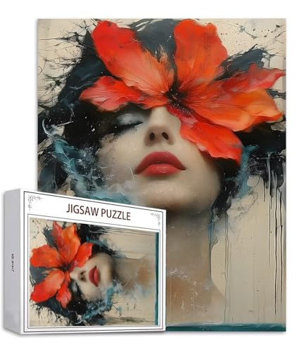 Blume Puzzle 1500 Teile Frau Puzzle Erwachsene, Holzpuzzle Erwachsene, DIY Groß Puzzelmatten, Premium Quality Klassische Wooden Jigsaw, Holzpuzzle ab 14 Jahren für Jungen, Geschenke Mädche S-705 von Saweefog
