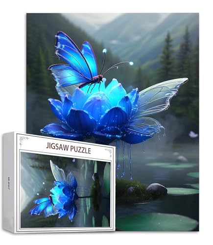 Blume Puzzle 1500 Teile Schmetterling Puzzle Erwachsene, Holzpuzzle Erwachsene, DIY Groß Puzzelmatten, Premium Klassische Wooden Jigsaw, Holzpuzzle ab 14 Jahren für Jungen, Geschenke Mädche S-688 von Saweefog