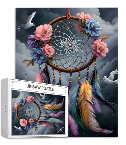 Blume Puzzle 3000 Teile Traumfänger Puzzle Erwachsene, Holzpuzzle Erwachsene, DIY Groß Puzzelmatten, Premium Klassische Wooden Jigsaw, Holzpuzzle ab 14 Jahren für Jungen, Geschenke Mädche S-674 von Saweefog