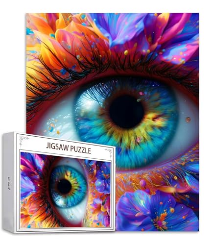 Blume Puzzle 500 Teile Auge Puzzle Erwachsene, Holzpuzzle Erwachsene, DIY Groß Puzzelmatten, Premium Quality Klassische Wooden Jigsaw, Holzpuzzle ab 14 Jahren für Jungen, Geschenke Mädche S-713 von Saweefog