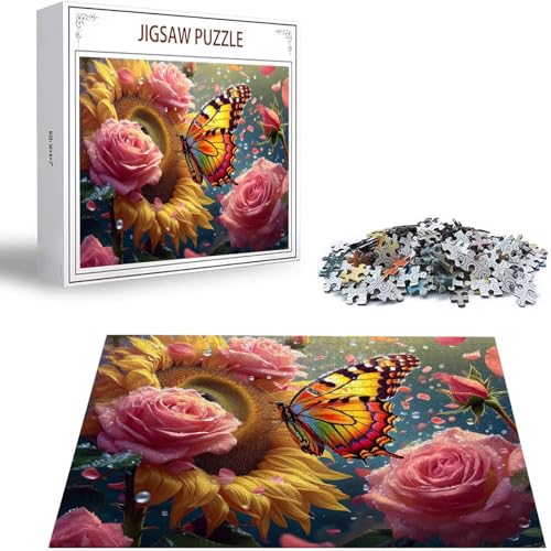 Blume Puzzle 5000 Teile Schmetterling Puzzle Erwachsene, Holzpuzzle Erwachsene, DIY Groß Puzzelmatten, Premium Klassische Wooden Jigsaw, Holzpuzzle ab 14 Jahren für Jungen, Geschenke Mädche S-194 von Saweefog