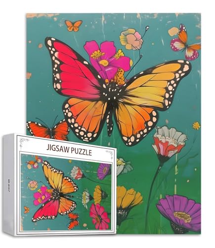 Blume Puzzle 5000 Teile Schmetterling Puzzle Erwachsene, Holzpuzzle Erwachsene, DIY Groß Puzzelmatten, Premium Klassische Wooden Jigsaw, Holzpuzzle ab 14 Jahren für Jungen, Geschenke Mädche S-687 von Saweefog