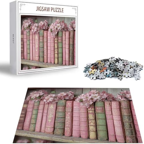 Buch Puzzle 300 Teile Blume Puzzle Erwachsene, Holzpuzzle Erwachsene, DIY Groß Puzzelmatten, Premium Quality Klassische Wooden Jigsaw, Holzpuzzle ab 14 Jahren für Jungen, Geschenke Mädche S-414 von Saweefog
