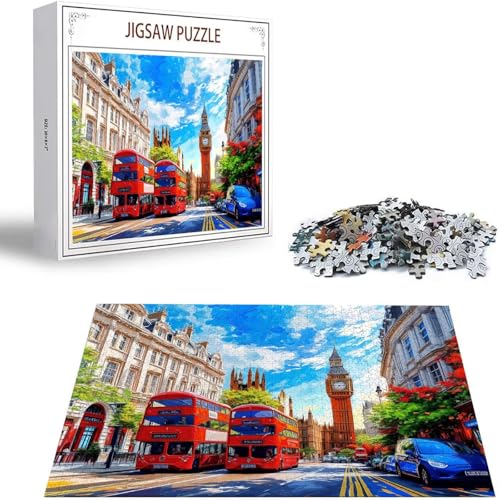 Bus Puzzle 500 Teile Big Ben Puzzle Erwachsene, Holzpuzzle Erwachsene, DIY Groß Puzzelmatten, Premium Quality Klassische Wooden Jigsaw, Holzpuzzle ab 14 Jahren für Jungen, Geschenke Mädche S-4 Bus Puzzle 500 Teile Big Ben Puzzle Erwachsene, Holzpuzzle Erwachsene, DIY Groß Puzzelmatten, Premium Quality Klassische Wooden Jigsaw, Holzpuzzle ab 14 Jahren für Jungen, Geschenke Mädche S-4 von Saweefog