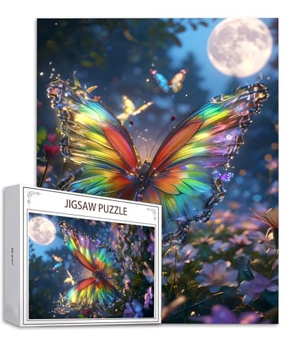 Farbe Puzzle 300 Teile Schmetterling Puzzle Erwachsene, Holzpuzzle Erwachsene, DIY Groß Puzzelmatten, Premium Klassische Wooden Jigsaw, Holzpuzzle ab 14 Jahren für Jungen, Geschenke Mädche S-510 von Saweefog