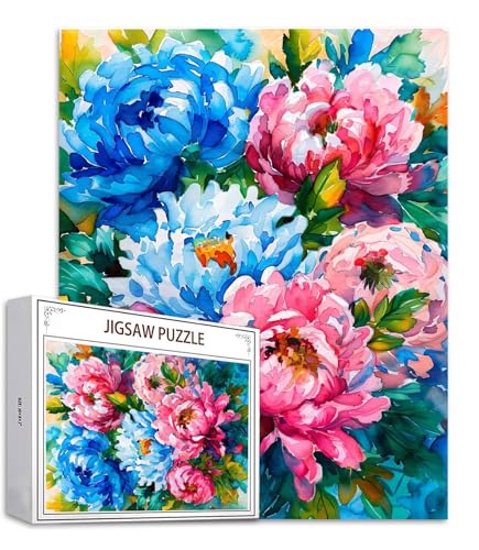 Farbe Puzzle 500 Teile Chrysantheme Puzzle Erwachsene, Holzpuzzle Erwachsene, DIY Groß Puzzelmatten, Premium Klassische Wooden Jigsaw, Holzpuzzle ab 14 Jahren für Jungen, Geschenke Mädche S-514 von Saweefog