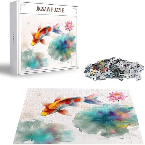 Fisch Puzzle 1500 Teile Lotusteich Puzzle Erwachsene, Holzpuzzle Erwachsene, DIY Groß Puzzelmatten, Premium Quality Klassische Wooden Jigsaw, Holzpuzzle ab 14 Jahren für Jungen, Geschenke Mädche S-476 Fisch Puzzle 1500 Teile Lotusteich Puzzle Erwachsene, Holzpuzzle Erwachsene, DIY Groß Puzzelmatten, Premium Quality Klassische Wooden Jigsaw, Holzpuzzle ab 14 Jahren für Jungen, Geschenke Mädche S-476 von Saweefog