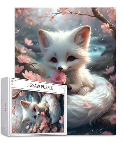 Fuchs Puzzle 500 Teile Blume Puzzle Erwachsene, Holzpuzzle Erwachsene, DIY Groß Puzzelmatten, Premium Quality Klassische Wooden Jigsaw, Holzpuzzle ab 14 Jahren für Jungen, Geschenke Mädche S-645 von Saweefog