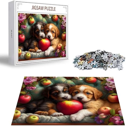 Hund Puzzle 500 Teile Tier Puzzle Erwachsene, Holzpuzzle Erwachsene, DIY Groß Puzzelmatten, Premium Quality Klassische Wooden Jigsaw, Holzpuzzle ab 14 Jahren für Jungen, Geschenke Mädche S-145 von Saweefog