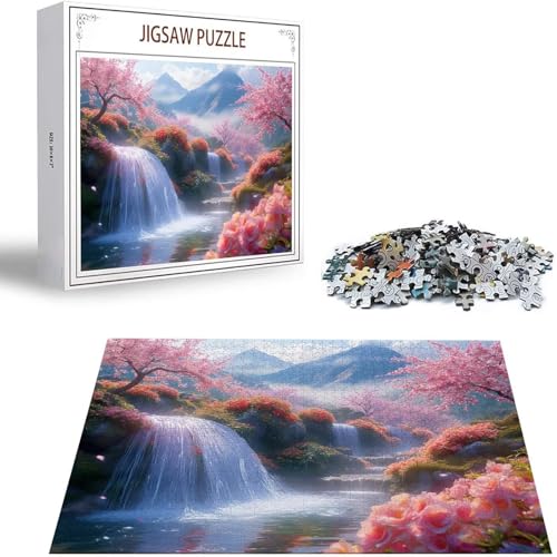 Kirschblüten Puzzle 300 Teile Fallen Puzzle Erwachsene, Holzpuzzle Erwachsene, DIY Groß Puzzelmatten, Premium Klassische Wooden Jigsaw, Holzpuzzle ab 14 Jahren für Jungen, Geschenke Mädche S-474 von Saweefog