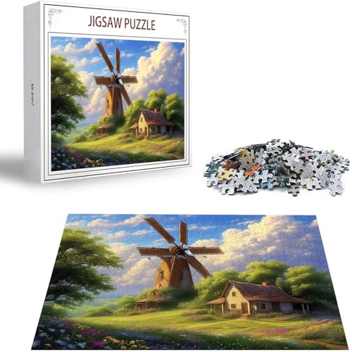 Landschaft Puzzle 500 Teile Windmühle Puzzle Erwachsene, Holzpuzzle Erwachsene, DIY Groß Puzzelmatten, Premium Klassische Wooden Jigsaw, Holzpuzzle ab 14 Jahren für Jungen, Geschenke Mädche S-129 Landschaft Puzzle 500 Teile Windmühle Puzzle Erwachsene, Holzpuzzle Erwachsene, DIY Groß Puzzelmatten, Premium Klassische Wooden Jigsaw, Holzpuzzle ab 14 Jahren für Jungen, Geschenke Mädche S-129 von Saweefog