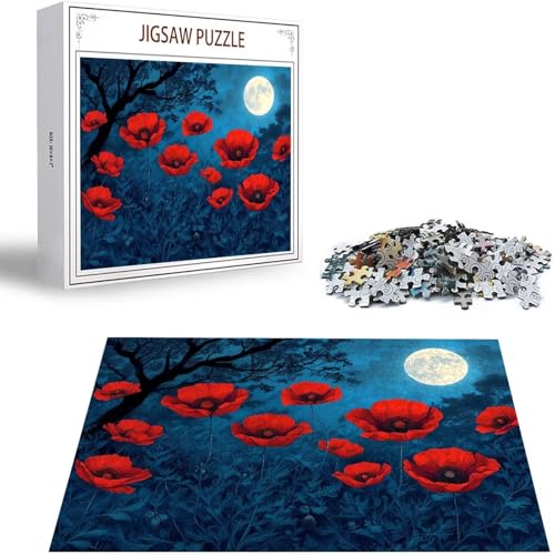 Mond Puzzle 500 Teile Mohn Puzzle Erwachsene, Holzpuzzle Erwachsene, DIY Groß Puzzelmatten, Premium Quality Klassische Wooden Jigsaw, Holzpuzzle ab 14 Jahren für Jungen, Geschenke Mädche S-492 Mond Puzzle 500 Teile Mohn Puzzle Erwachsene, Holzpuzzle Erwachsene, DIY Groß Puzzelmatten, Premium Quality Klassische Wooden Jigsaw, Holzpuzzle ab 14 Jahren für Jungen, Geschenke Mädche S-492 von Saweefog