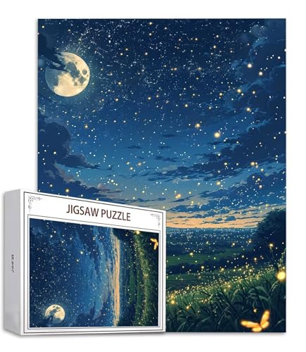 Mond Puzzle 500 Teile Wiese Puzzle Erwachsene, Holzpuzzle Erwachsene, DIY Groß Puzzelmatten, Premium Quality Klassische Wooden Jigsaw, Holzpuzzle ab 14 Jahren für Jungen, Geschenke Mädche S-974 von Saweefog