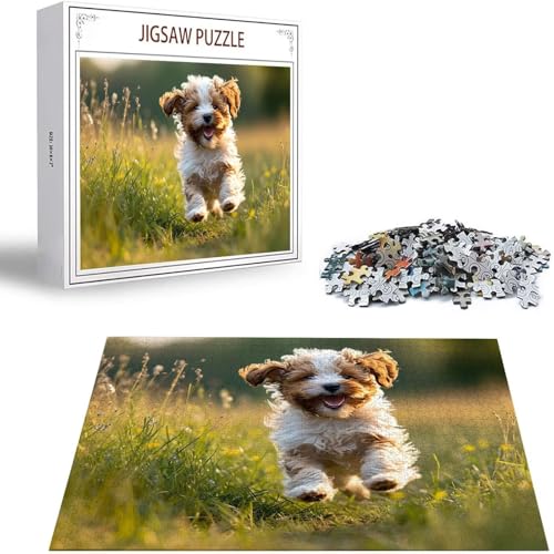 Niedlich Puzzle 500 Teile Hund Puzzle Erwachsene, Holzpuzzle Erwachsene, DIY Groß Puzzelmatten, Premium Quality Klassische Wooden Jigsaw, Holzpuzzle ab 14 Jahren für Jungen, Geschenke Mädche S-246 von Saweefog