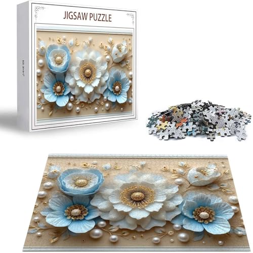 Puzzle 1000 Teile Abstrakt Puzzle Erwachsene, Holzpuzzle Erwachsene Puzzelmatten, Mehrfarbig Holzpuzzle, Klassische Puzzles Blume Wooden Jigsaw, Geschicklichkeitsspiel für die Ganze Familie S-44 von Saweefog