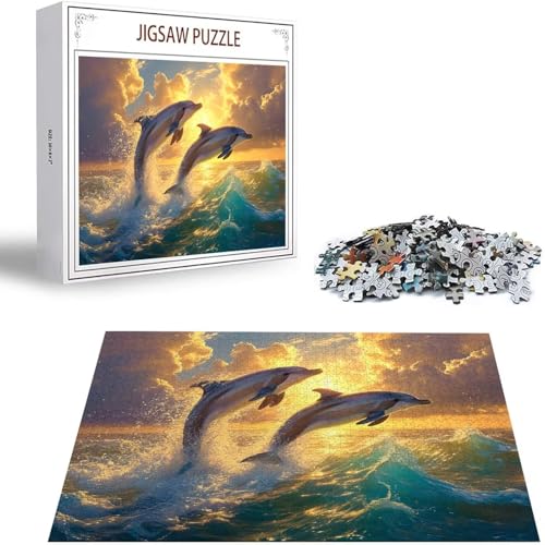 Puzzle 1000 Teile Delphin Puzzle Erwachsene, Holzpuzzle Erwachsene Puzzelmatten, Mehrfarbig Holzpuzzle, Klassische Puzzles Sonnenuntergang Wooden Jigsaw, Geschicklichkeitsspiel für Ganze Familie S-158 Puzzle 1000 Teile Delphin Puzzle Erwachsene, Holzpuzzle Erwachsene Puzzelmatten, Mehrfarbig Holzpuzzle, Klassische Puzzles Sonnenuntergang Wooden Jigsaw, Geschicklichkeitsspiel für Ganze Familie S-158 von Saweefog