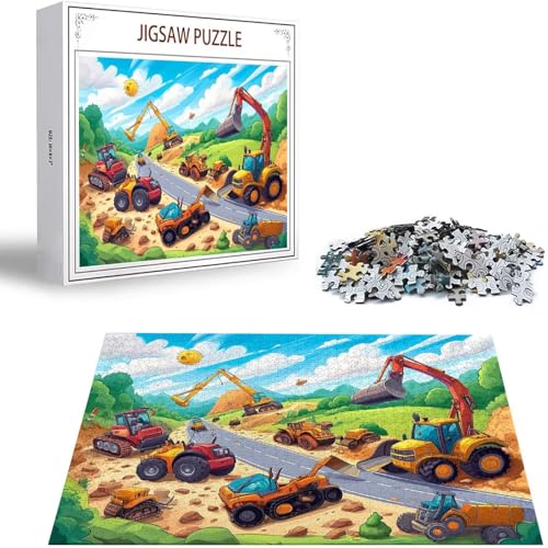 Puzzle 1000 Teile Farbe Puzzle Erwachsene, Holzpuzzle Erwachsene Puzzelmatten, Mehrfarbig Holzpuzzle, Klassische Puzzles Ingenieurfahrzeuge Wooden Jigsaw, Geschicklichkeitsspiel für Ganze Familie S-19 von Saweefog