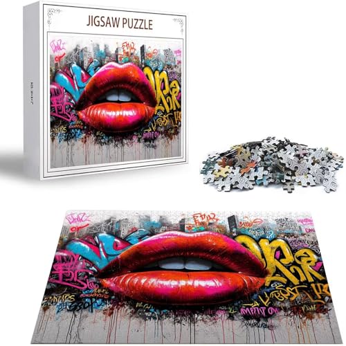 Puzzle 1000 Teile Farbe Puzzle Erwachsene, Holzpuzzle Erwachsene Puzzelmatten, Mehrfarbig Holzpuzzle, Klassische Puzzles Rote Lippen Wooden Jigsaw, Geschicklichkeitsspiel für die Ganze Familie S-20 Puzzle 1000 Teile Farbe Puzzle Erwachsene, Holzpuzzle Erwachsene Puzzelmatten, Mehrfarbig Holzpuzzle, Klassische Puzzles Rote Lippen Wooden Jigsaw, Geschicklichkeitsspiel für die Ganze Familie S-20 von Saweefog