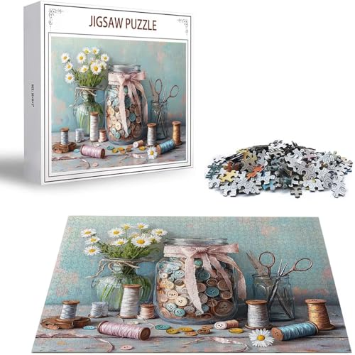Puzzle 1000 Teile Schaltflächen Puzzle Erwachsene, Holzpuzzle Erwachsene Puzzelmatten, Mehrfarbig Holzpuzzle, Klassische Puzzles Blume Wooden Jigsaw, Geschicklichkeitsspiel für die Ganze Familie S-343 Puzzle 1000 Teile Schaltflächen Puzzle Erwachsene, Holzpuzzle Erwachsene Puzzelmatten, Mehrfarbig Holzpuzzle, Klassische Puzzles Blume Wooden Jigsaw, Geschicklichkeitsspiel für die Ganze Familie S-343 von Saweefog