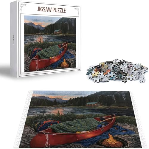 Puzzle 1000 Teile See Puzzle Erwachsene, Holzpuzzle Erwachsene Puzzelmatten, Mehrfarbig Holzpuzzle, Klassische Puzzles Boot Wooden Jigsaw, Geschicklichkeitsspiel für die Ganze Familie, Geschenk S-171 von Saweefog