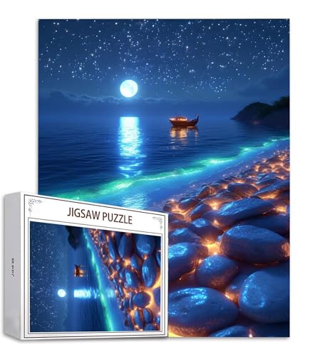 Puzzle 1000 Teile Sternenhimmel Puzzle Erwachsene, Holzpuzzle Erwachsene Puzzelmatten, Mehrfarbig Holzpuzzle, Klassische Puzzles Boot Wooden Jigsaw, Geschicklichkeitsspiel für die Ganze Familie S-938 von Saweefog