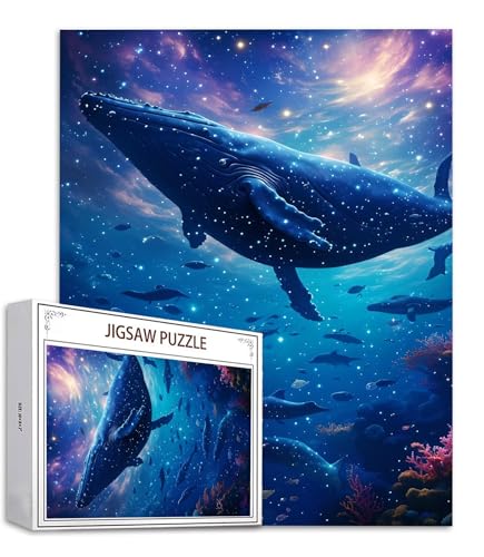 Puzzle 1000 Teile Sternenhimmel Puzzle Erwachsene, Holzpuzzle Erwachsene Puzzelmatten, Mehrfarbig Holzpuzzle, Klassische Puzzles Hai Wooden Jigsaw, Geschicklichkeitsspiel für die Ganze Familie S-957 von Saweefog
