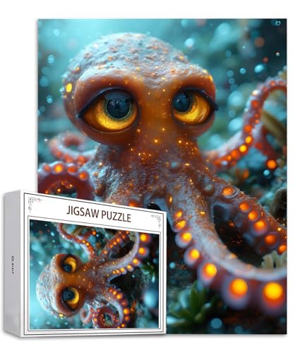 Puzzle 1000 Teile Tier Puzzle Erwachsene, Holzpuzzle Erwachsene Puzzelmatten, Mehrfarbig Holzpuzzle, Klassische Puzzles Oktopus Wooden Jigsaw, Geschicklichkeitsspiel für die Ganze Familie S-610 von Saweefog