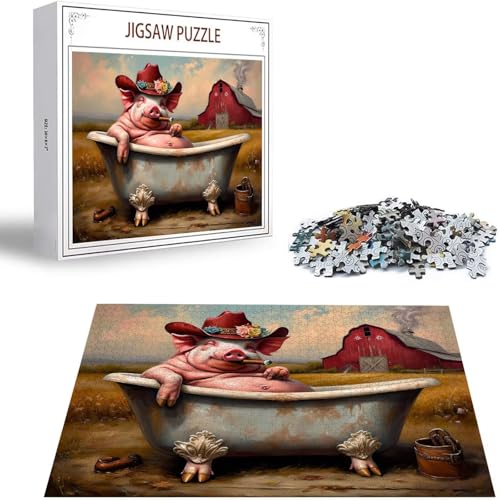 Puzzle 1000 Teile Tier Puzzle Erwachsene, Holzpuzzle Erwachsene Puzzelmatten, Mehrfarbig Holzpuzzle, Klassische Puzzles Schwein Wooden Jigsaw, Geschicklichkeitsspiel für die Ganze Familie S-108 Puzzle 1000 Teile Tier Puzzle Erwachsene, Holzpuzzle Erwachsene Puzzelmatten, Mehrfarbig Holzpuzzle, Klassische Puzzles Schwein Wooden Jigsaw, Geschicklichkeitsspiel für die Ganze Familie S-108 von Saweefog